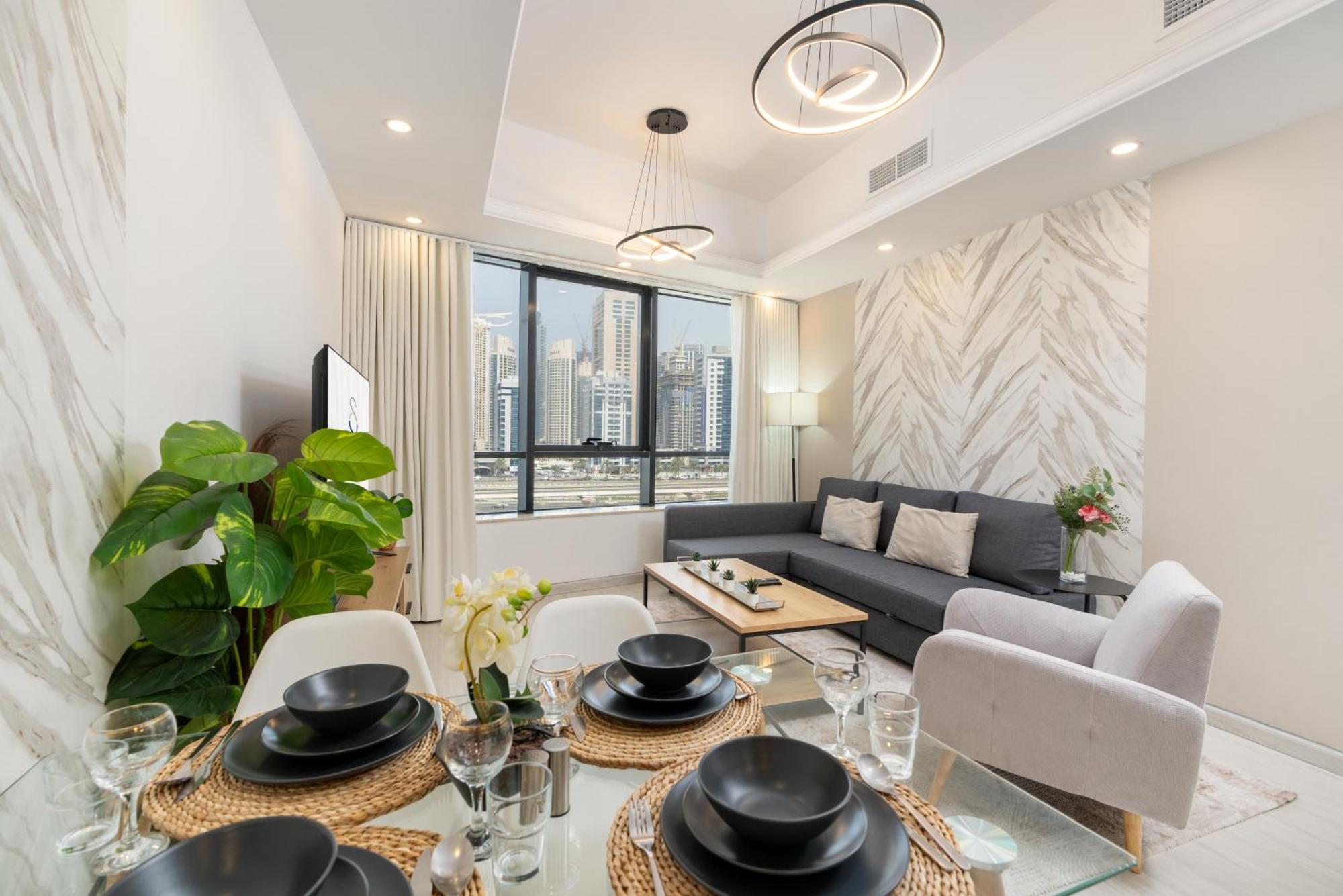 Modern 1Br Apartment In Jlt Next To Metro With City Views Дубай Екстер'єр фото